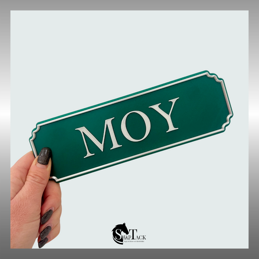 SnapTack Magnetic Door Sign - opal green & silver