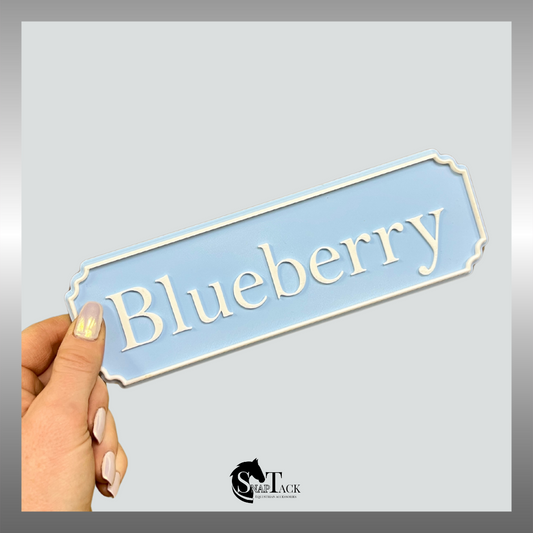SnapTack Magnetic Door Sign - baby blue & white