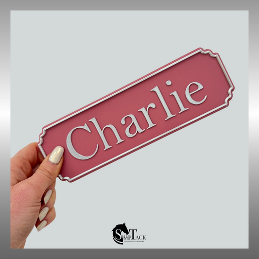 SnapTack Magnetic Door Sign - dusky pink & silver