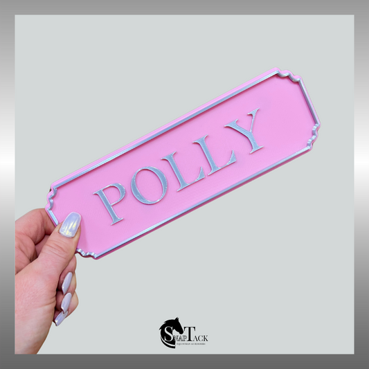 SnapTack Magnetic Door Sign - baby pink & silver