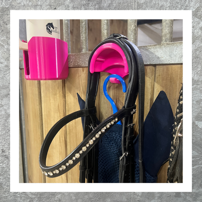 SnapTack magnetic bridle holder with hook - bright pink