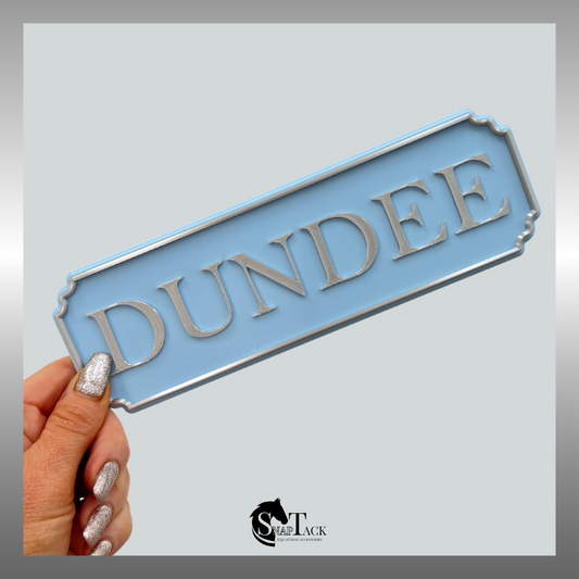 SnapTack Magnetic Door Sign - baby blue & silver