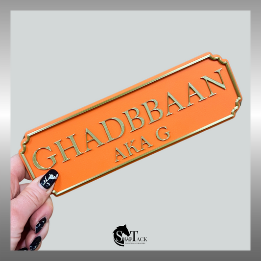 SnapTack Magnetic Door Sign - orange & bronze