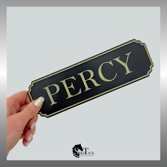 SnapTack Magnetic Door Sign - black & bronze