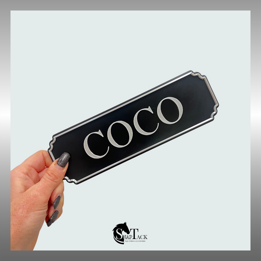 SnapTack Magnetic Door Sign - black & silver