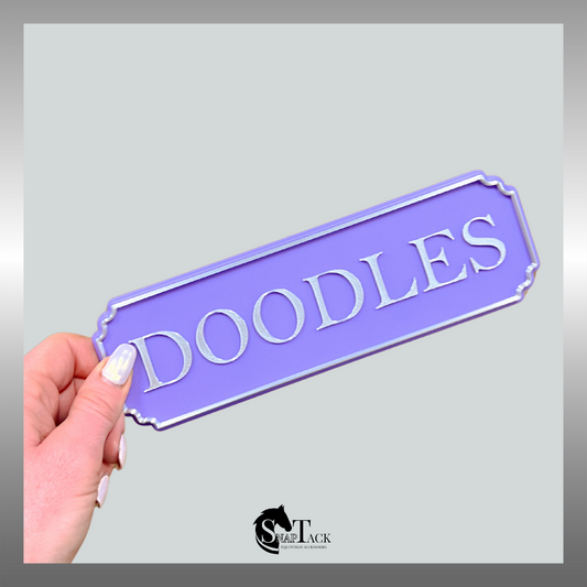 SnapTack Magnetic Door Sign - lilac & silver