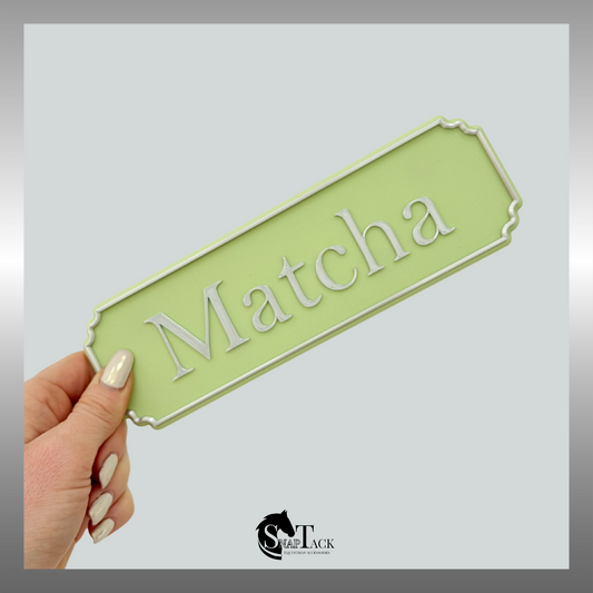 SnapTack Magnetic Door Sign - matcha & silver