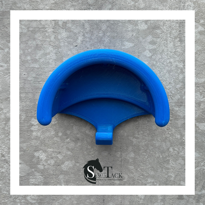 SnapTack magnetic bridle holder with hook for equestrian tack storage - blue