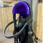 SnapTack magnetic bridle holder with hook for equestrian tack storage - purple