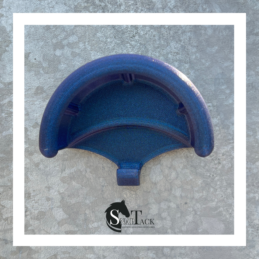 SnapTack magnetic bridle holder with hook for equestrian tack storage sapphire