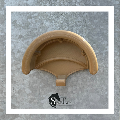 SnapTack magnetic bridle holder with hook for equestrian tack storage - champagne