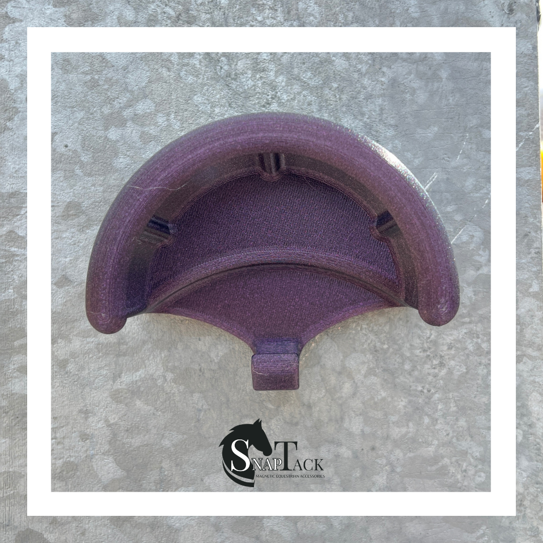 SnapTack magnetic bridle holder with hook for equestrian tack storage mulberry