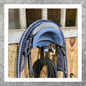 SnapTack magnetic bridle holder with hook for equestrian tack storage - navy
