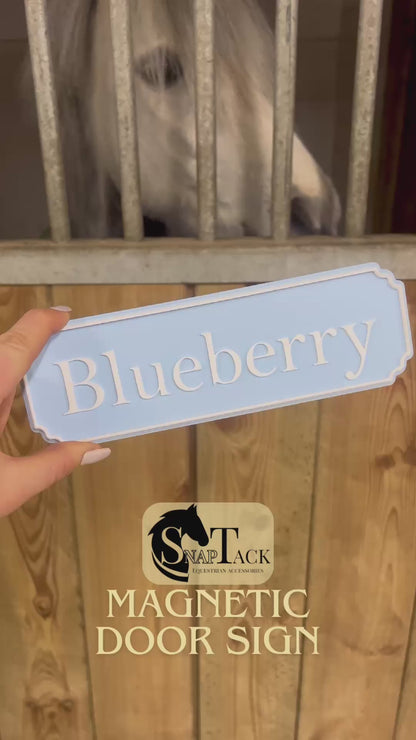 SnapTack Magnetic Door Sign - baby blue & white