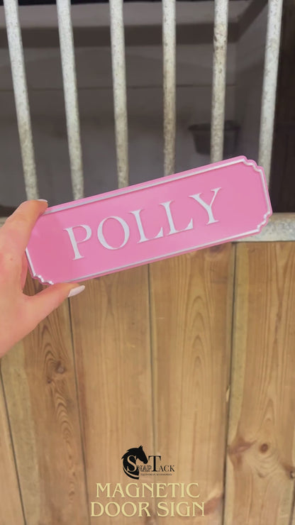 SnapTack Magnetic Door Sign - baby pink & silver